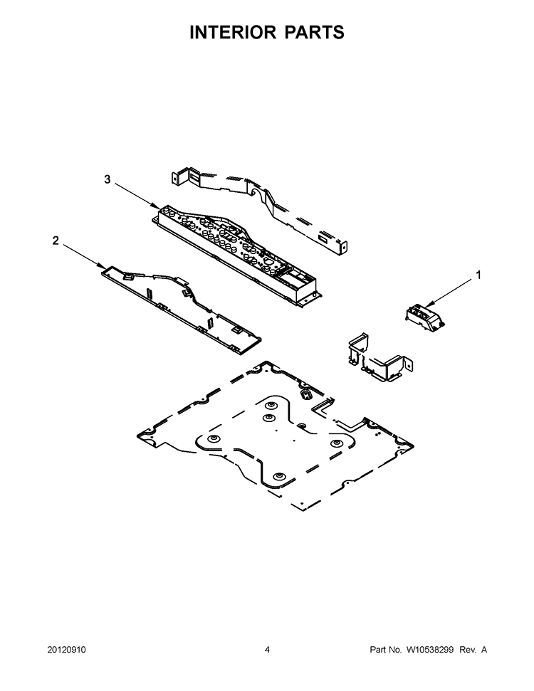 INTERIOR PARTS Diagram and Parts List for KECC548BSS0  KitchenAid Cooktop