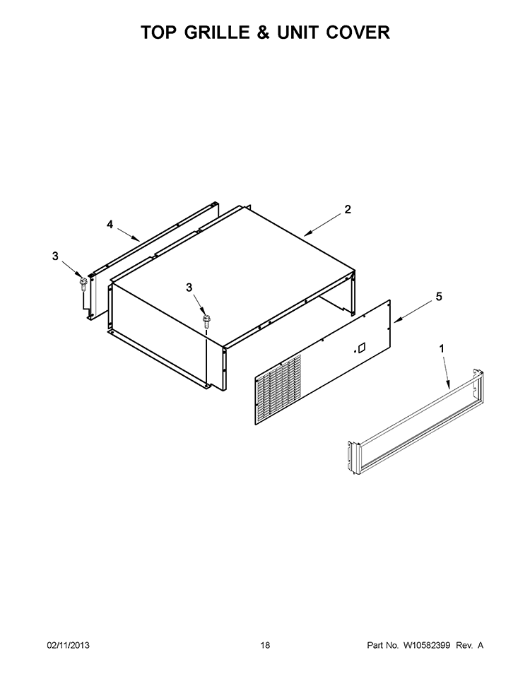 TOP GRILLE & UNIT COVER Diagram and Parts List for KSSO42FTX17  KitchenAid Refrigerator