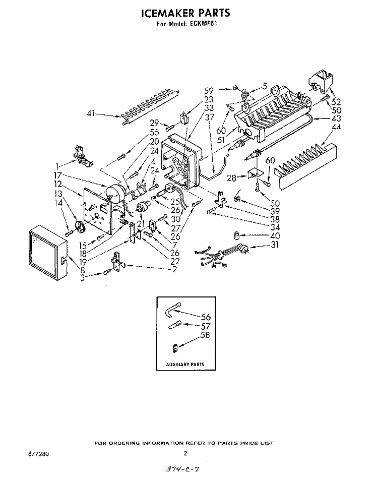 SECTION Diagram and Parts List for ECKMF61  Whirlpool Ice Maker