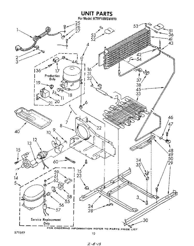 UNIT Diagram and Parts List for KTRF18MSPLY0  Whirlpool Refrigerator