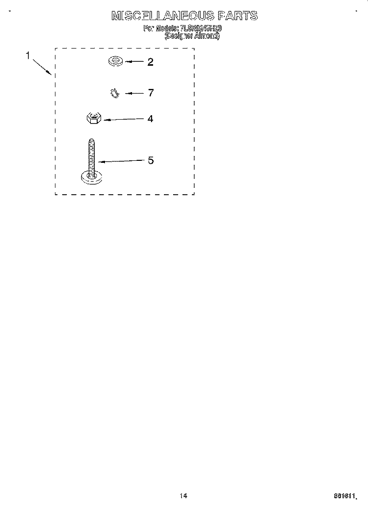 MISCELLANEOUS, LIT/OPTIONAL Diagram and Parts List for 7LSR9245HZ0  Whirlpool Washer