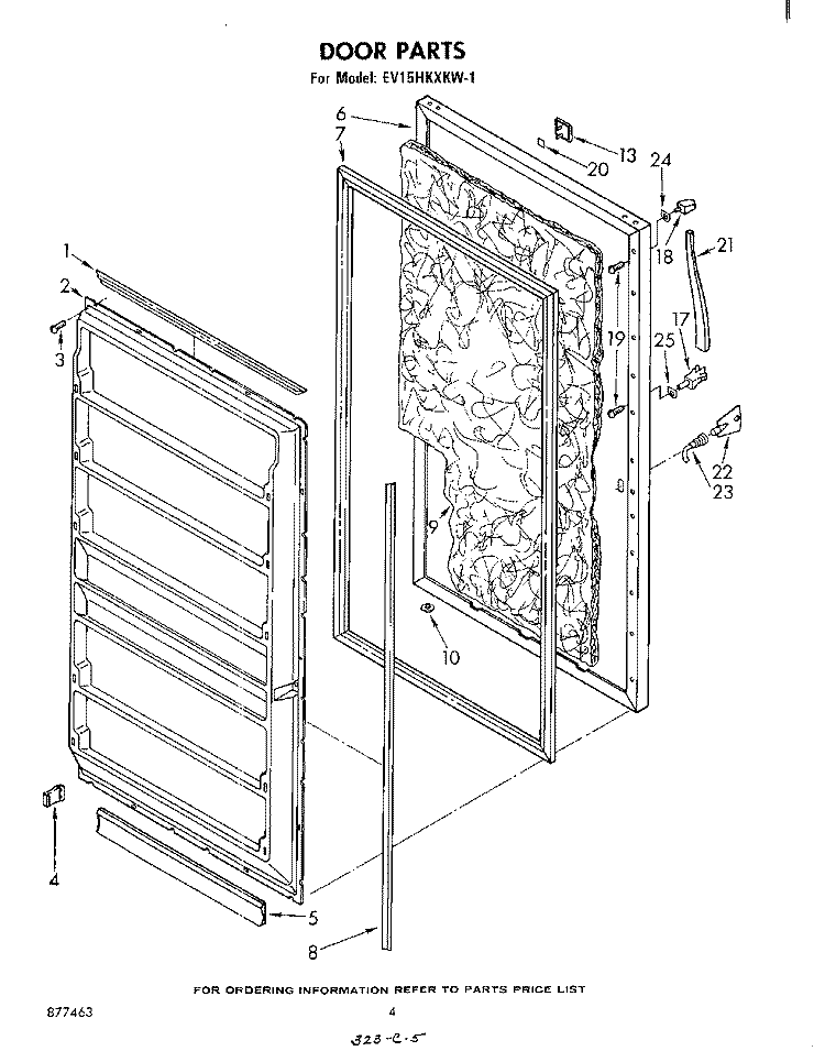 DOOR , LIT/OPTIONAL Diagram and Parts List for EV15HKXKW1  Whirlpool Freezer