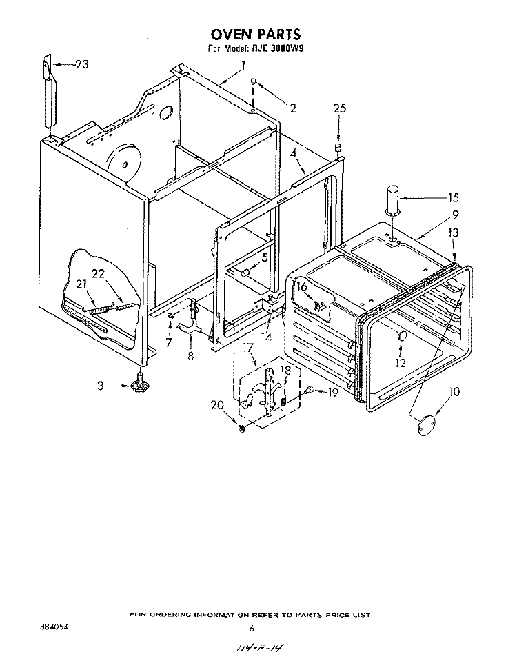 LITERATURE AND OPTIONAL Diagram and Parts List for RJE3000W9  Whirlpool Range