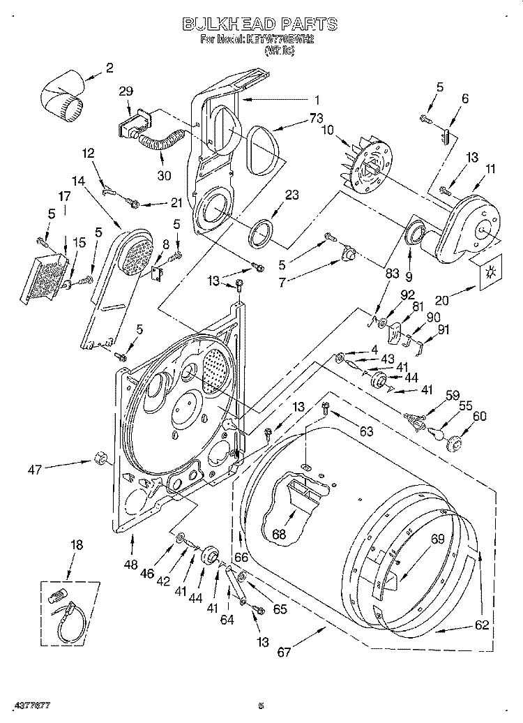SECTION Diagram and Parts List for KEYW770BWH2  KitchenAid Dryer
