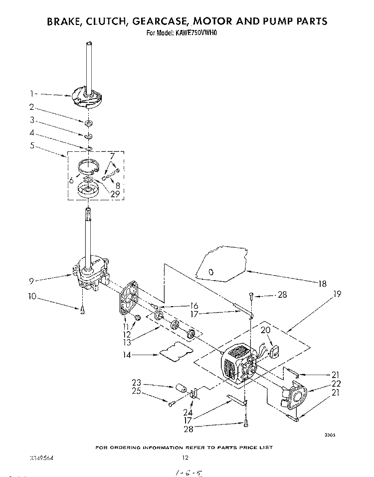 MACHINE BASE Diagram and Parts List for KAWE750VAL0  Whirlpool Washer