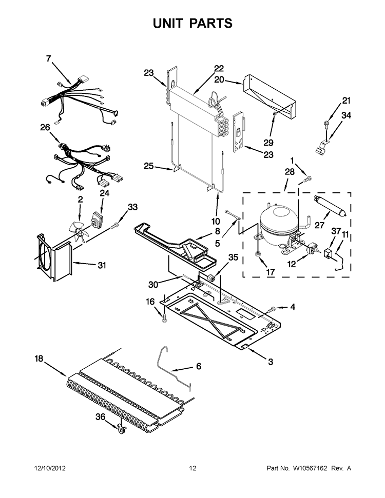 UNIT PARTS Diagram and Parts List for GX5FHDXVB08  Whirlpool Refrigerator
