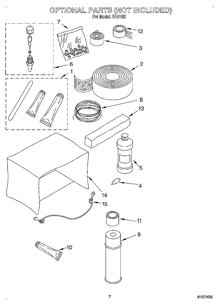 OPTIONAL Diagram and Parts List for R141G0  Whirlpool Air Conditioner