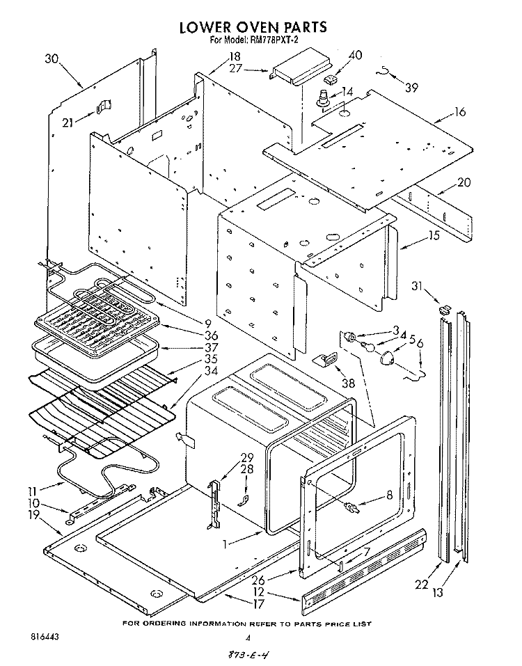 LOWER OVEN Diagram and Parts List for RM778PXT2  Whirlpool Microwave Oven Combo