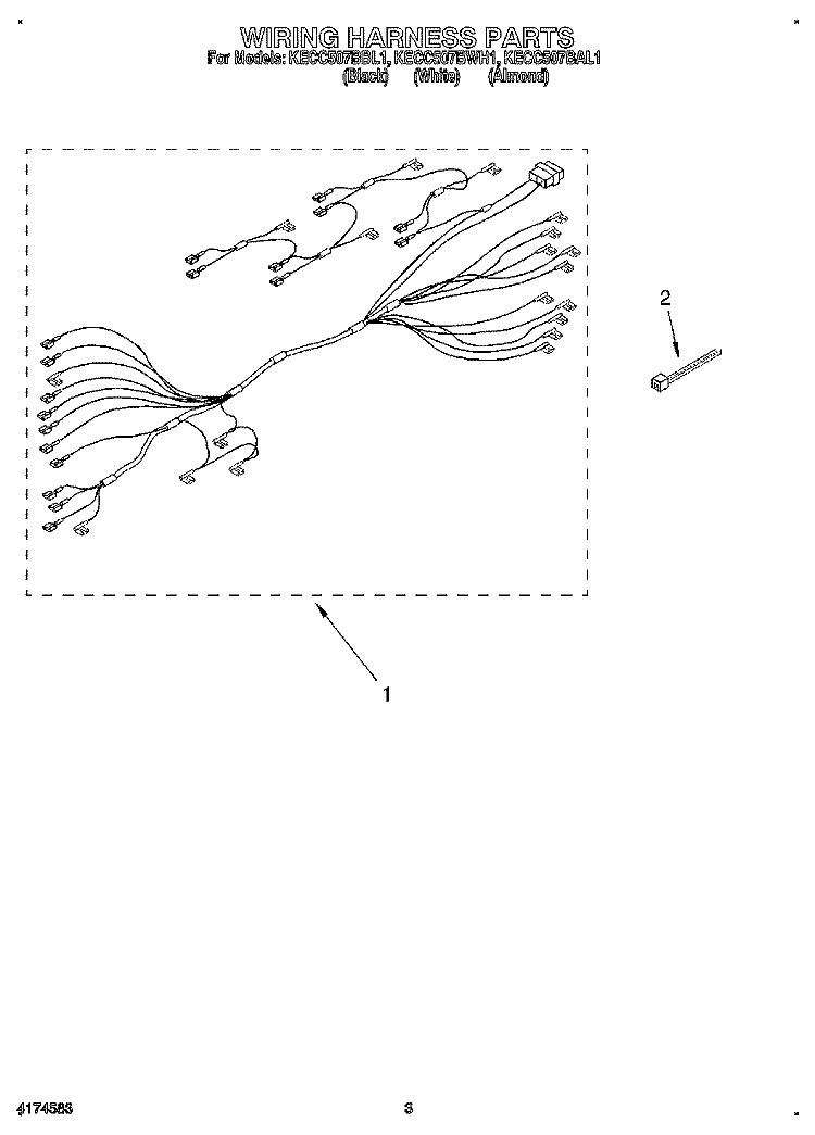 SECTION Diagram and Parts List for KECC507BWH1  KitchenAid Cooktop