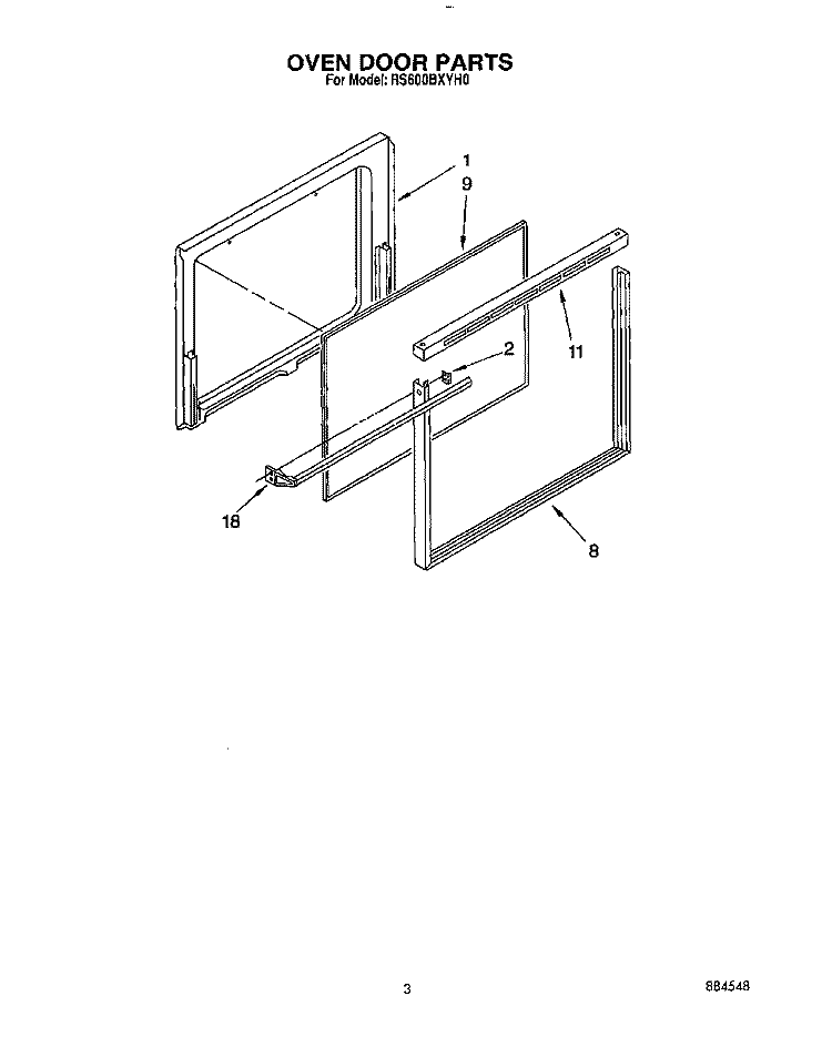 MANIFOLD Diagram and Parts List for RS600BXYH0  Whirlpool Range