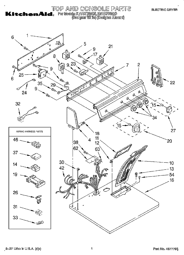 SECTION Diagram and Parts List for KEYS700EQ0  KitchenAid Dryer