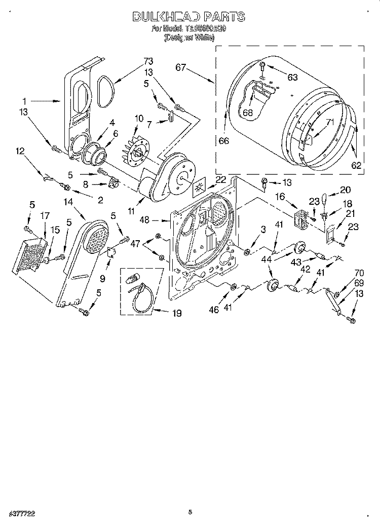 SECTION Diagram and Parts List for TEDS680EQ0  Estate Dryer