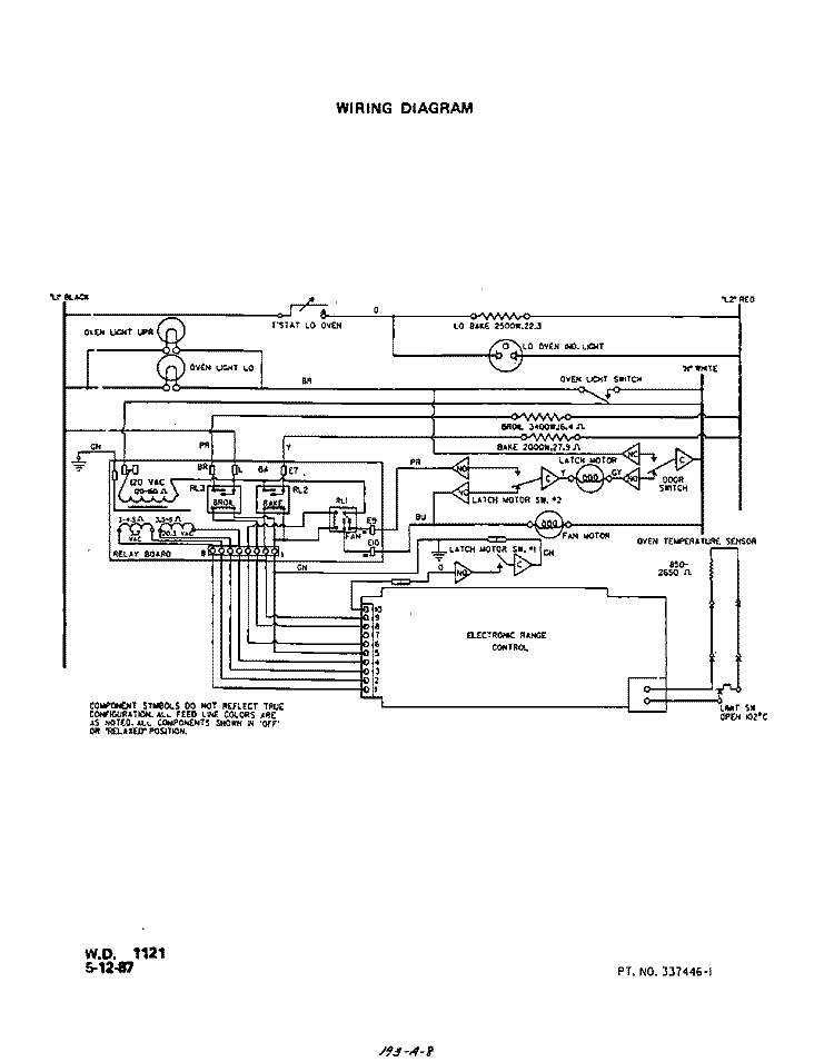 WIRING DIAGRAM Diagram and Parts List for B9758B0  Roper Wall Oven