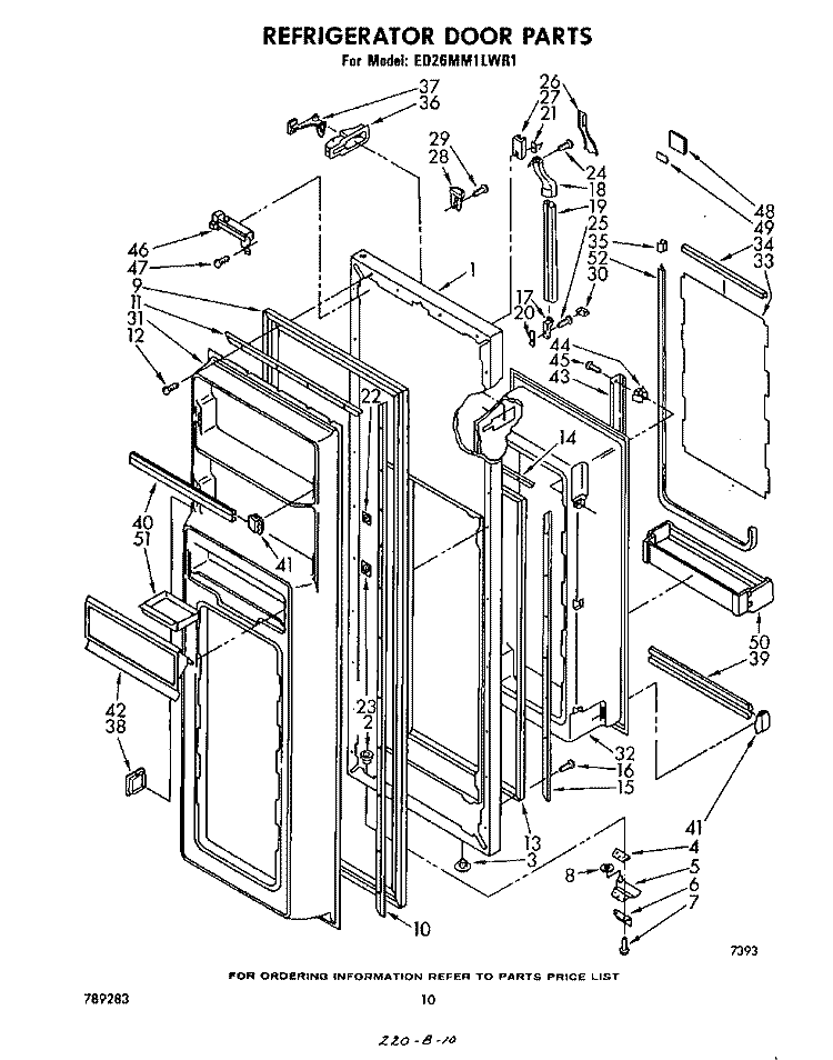 REFRIGERATOR DOOR Diagram and Parts List for ED26MM1LWR1  Whirlpool Refrigerator