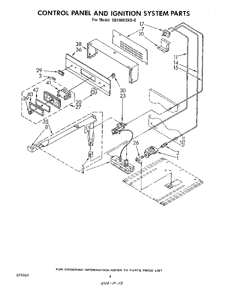 SECTION Diagram and Parts List for SB1000SKN0  Whirlpool Wall Oven