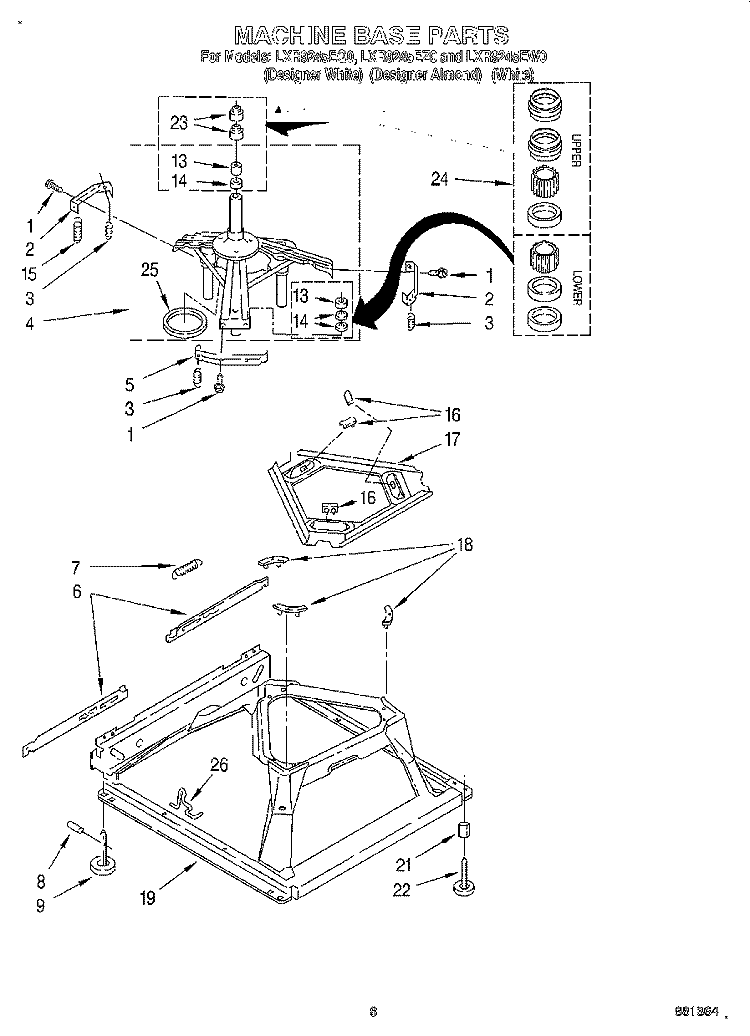 MACHINE BASE Diagram and Parts List for LXR9245EZ0  Whirlpool Washer