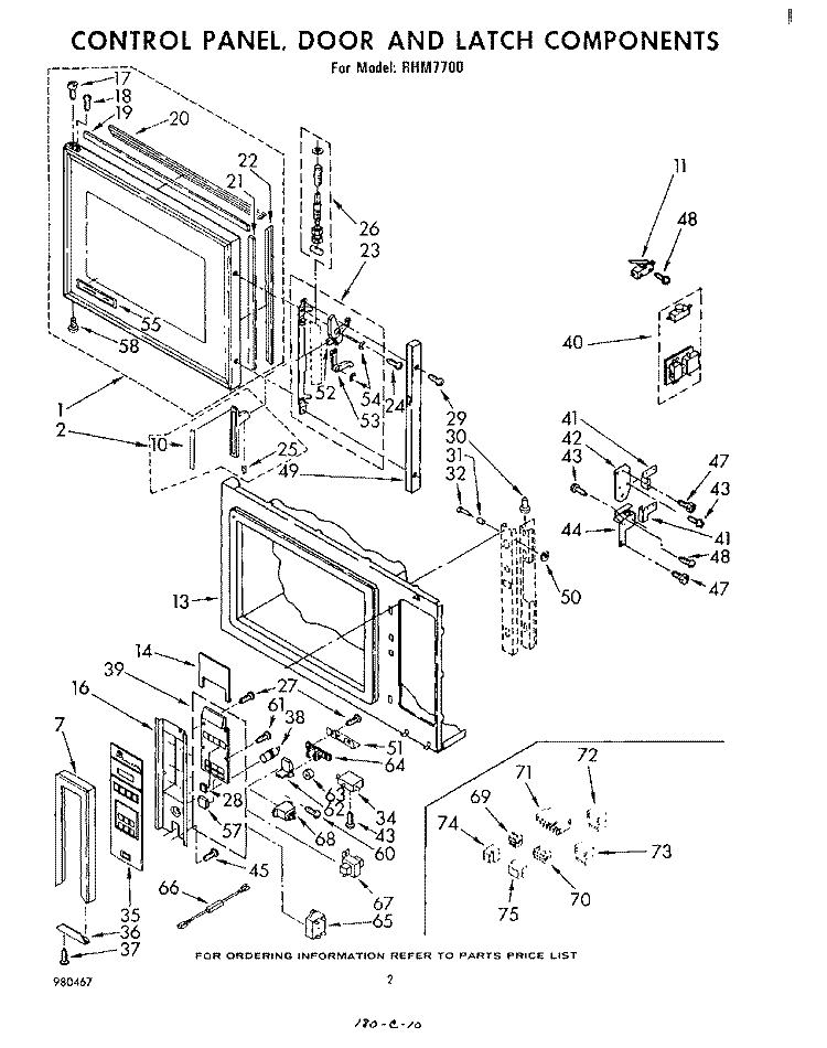 SECTION Diagram and Parts List for RHM7700  Whirlpool Microwave