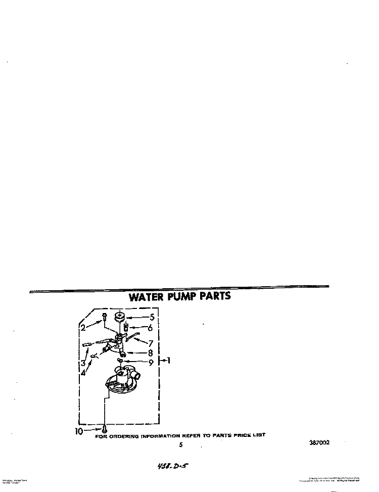 WATER PUMP Diagram and Parts List for LA7685XPW0  Whirlpool Washer