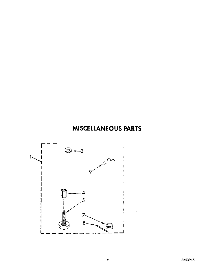 MISCELLANEOUS Diagram and Parts List for 6LA5400XWW1  Whirlpool Washer