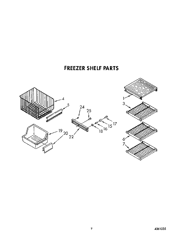 FREEZER SHELF Diagram and Parts List for KSSS48MWX00  KitchenAid Refrigerator