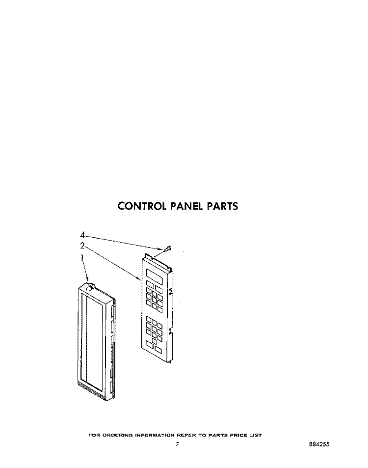 CONTROL PANEL Diagram and Parts List for KCMS135S0  KitchenAid Microwave