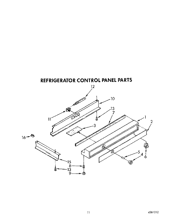 REFRIGERATOR CONTROL PANEL Diagram and Parts List for KSSS48MWX01  KitchenAid Refrigerator