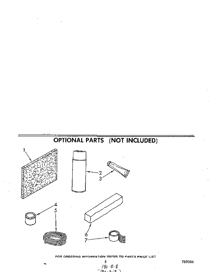 OPTIONAL PARTS Diagram and Parts List for ACR124XR0  Whirlpool Air Conditioner
