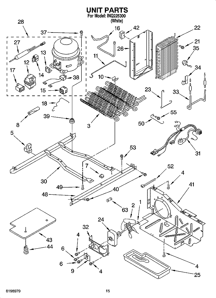 UNIT PARTS Diagram and Parts List for INQ225300  Inglis Refrigerator