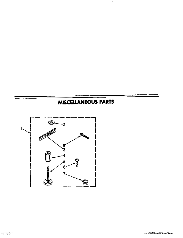 MISCELLANEOUS Diagram and Parts List for LA5599XPW4  Whirlpool Washer