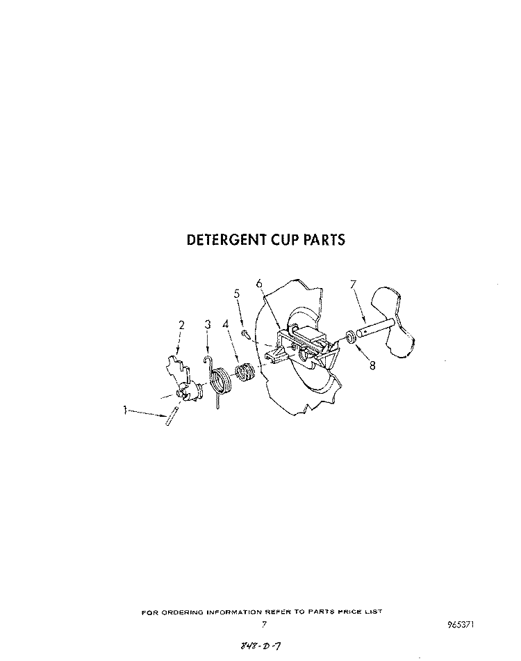 DETERGENT CUP Diagram and Parts List for DU1800XT0  Whirlpool Dishwasher