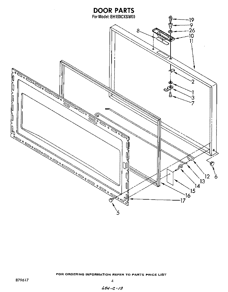 SECTION Diagram and Parts List for EH150CXSW00  Whirlpool Freezer