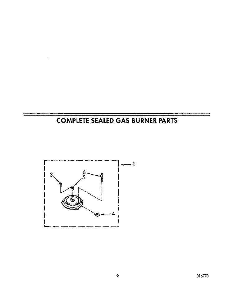 COMPLETE SEALED GAS BURNER Diagram and Parts List for SF385PEWW1  Whirlpool Range