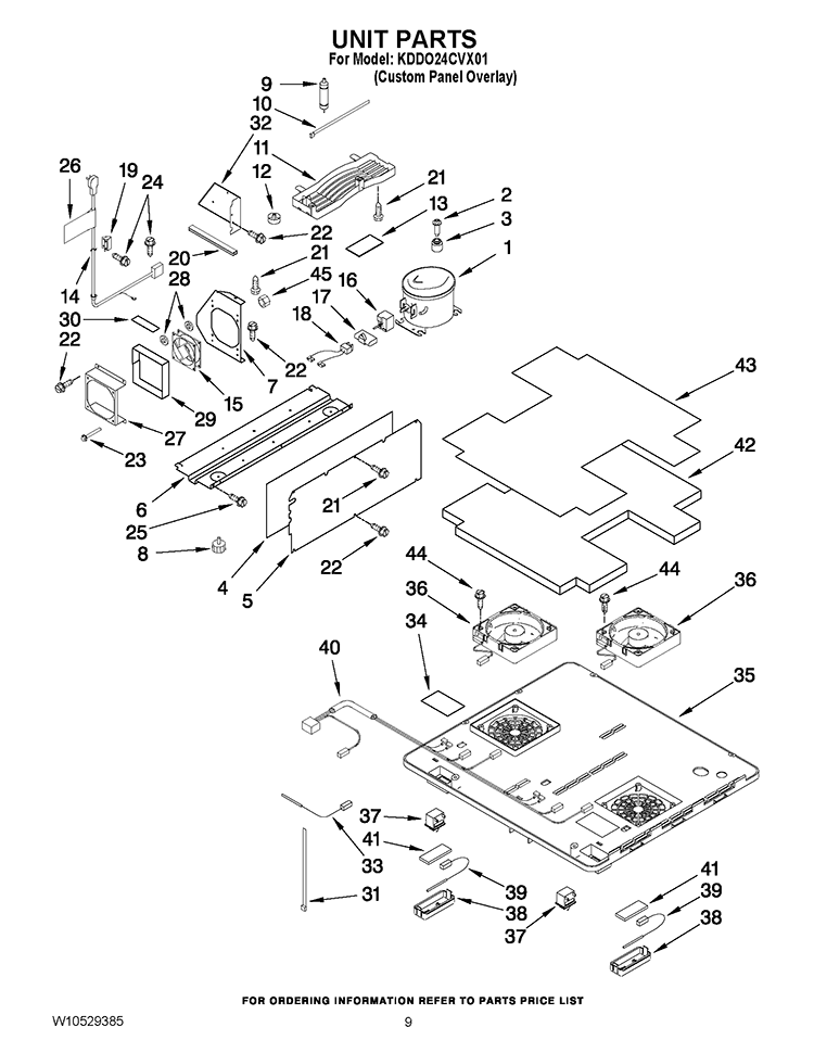 UNIT PARTS Diagram and Parts List for KDDO24CVX01  KitchenAid Refrigerator