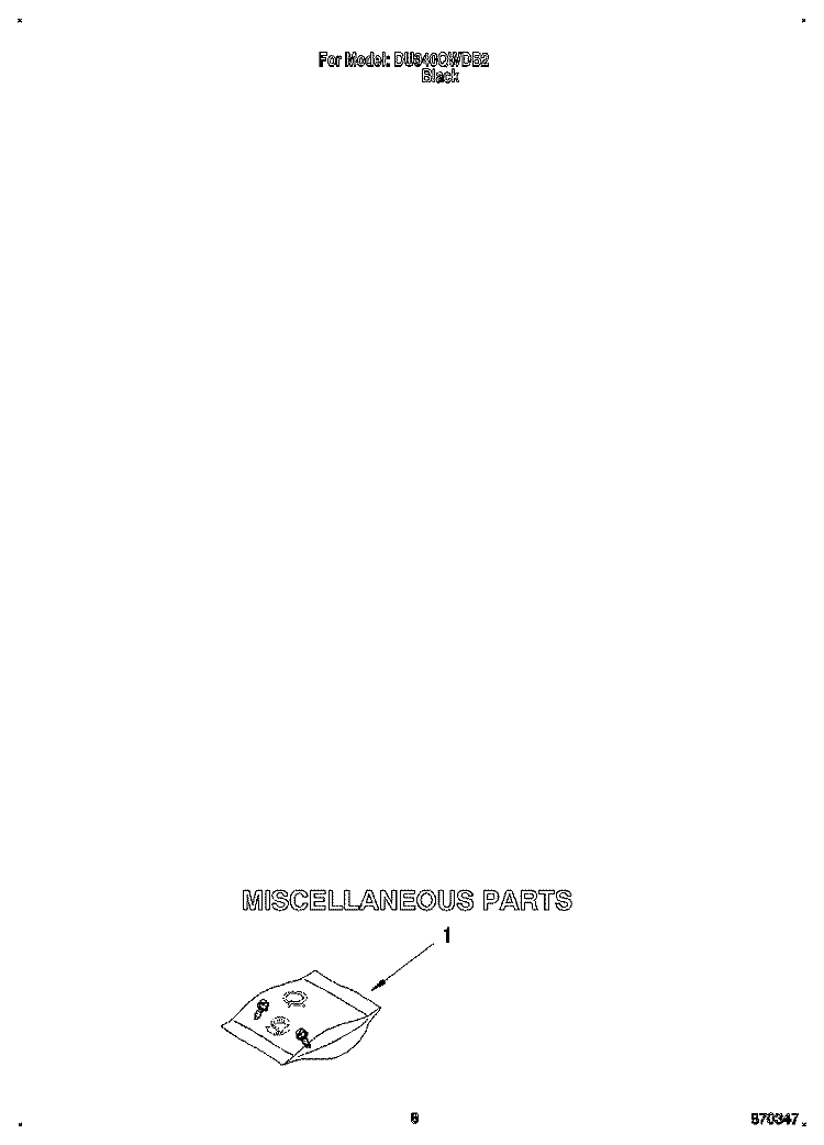 MISCELLANEOUS Diagram and Parts List for DU940QWDB2  Whirlpool Dishwasher