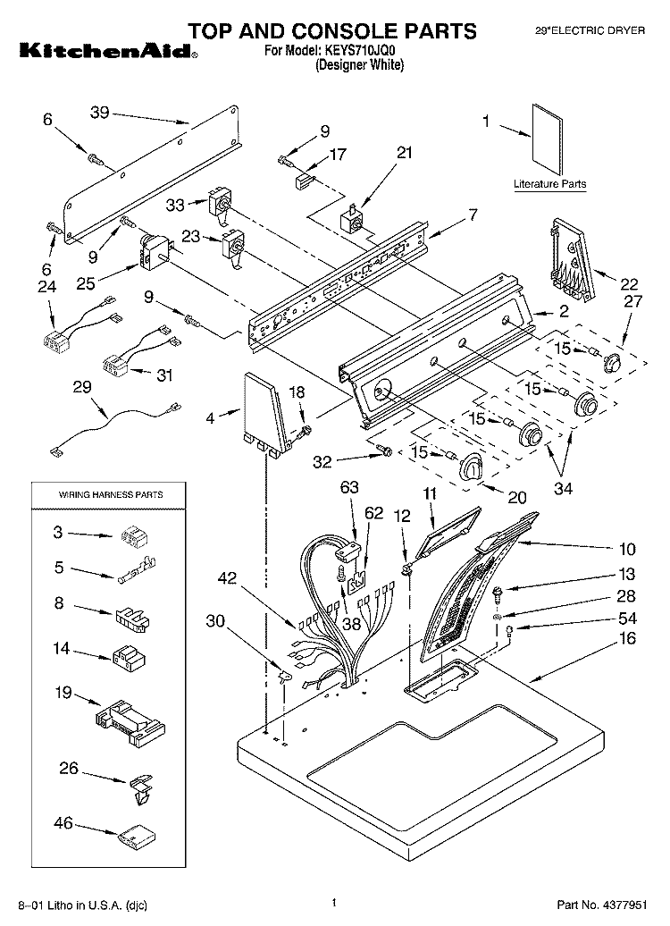 SECTION Diagram and Parts List for KEYS710JQ0  KitchenAid Dryer