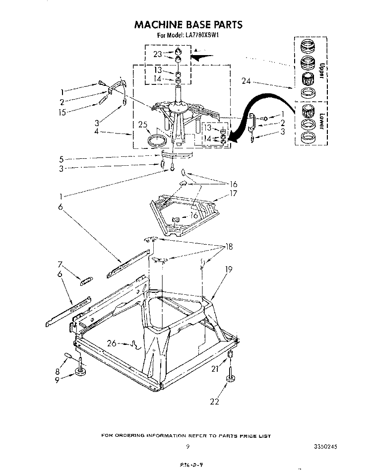 MACHINE BASE Diagram and Parts List for LA7780XSW1  Whirlpool Washer