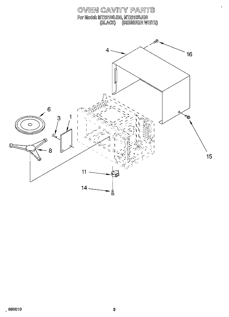 ELECTRIC COOKTOP ELEMENTS Diagram and Parts List for MT2210SJQ0  Whirlpool Microwave