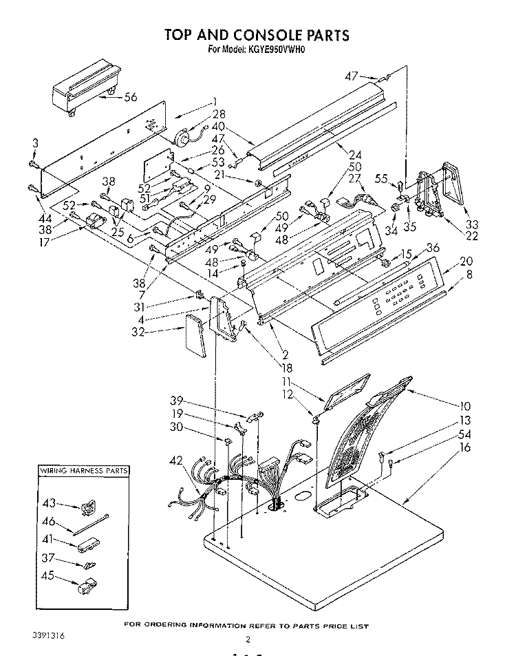 TOP AND CONSOLE , LITERATURE AND OPTIONAL Diagram and Parts List for KGYE950VAL0  KitchenAid Dryer
