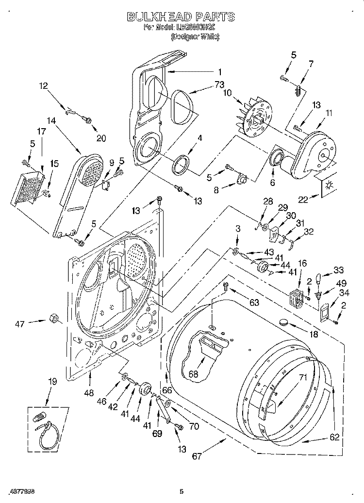 SECTION Diagram and Parts List for LEQ8000HQ0  Whirlpool Dryer