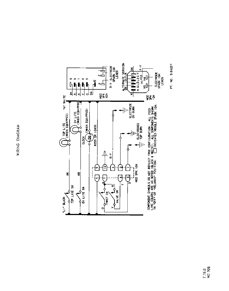 SECTION Diagram and Parts List for 1423^0A  Whirlpool Range