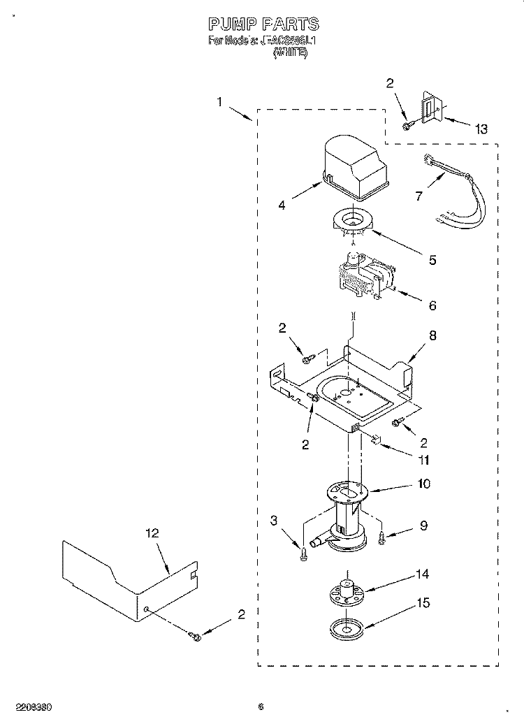 PUMP Diagram and Parts List for JEAC50SL1  Whirlpool Ice Maker