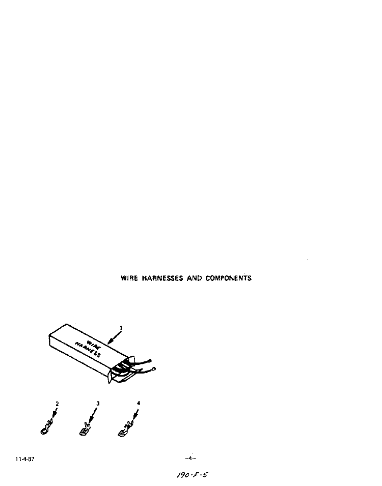WIRE HARNESS AND COMPONENTS Diagram and Parts List for F5358W0  Roper Range
