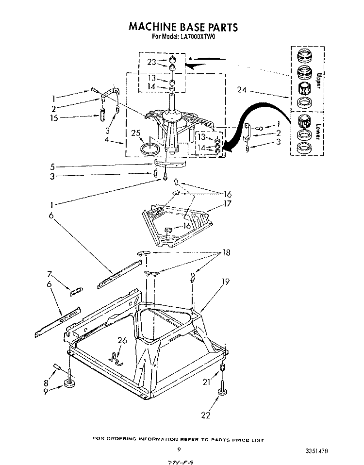MACHINE BASE Diagram and Parts List for LA7000XTN0  Whirlpool Washer