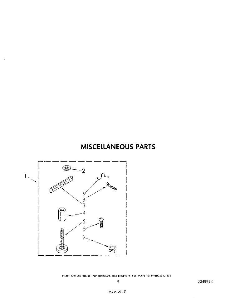 MISCELLANEOUS Diagram and Parts List for CA2751XSW2  Whirlpool Washer