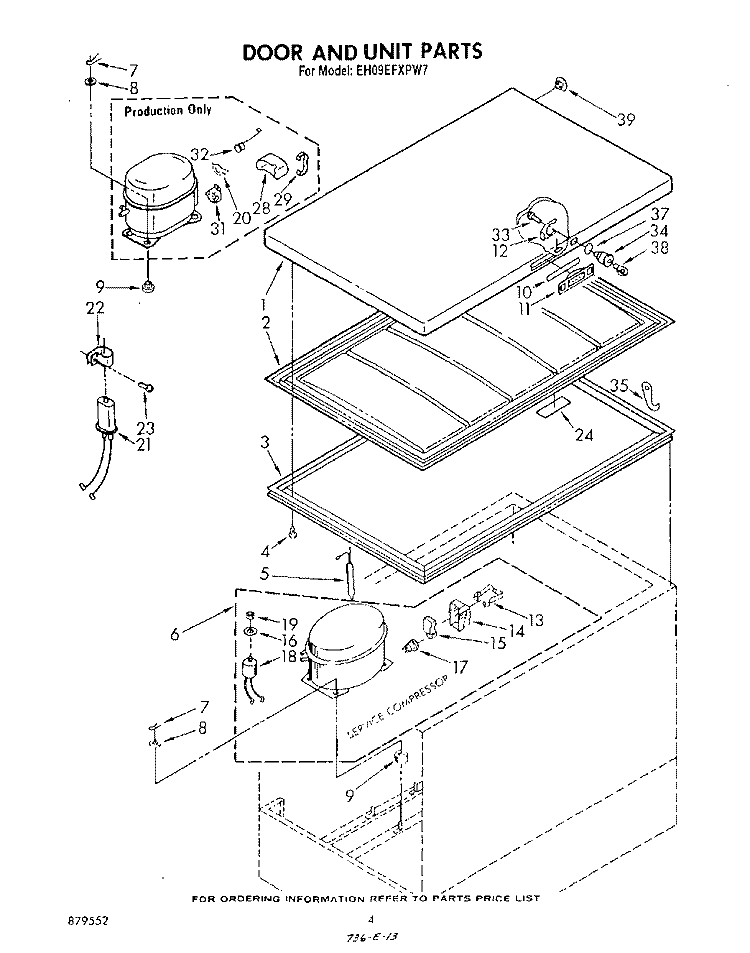 SECTION Diagram and Parts List for EH09EFXPW7  Whirlpool Freezer