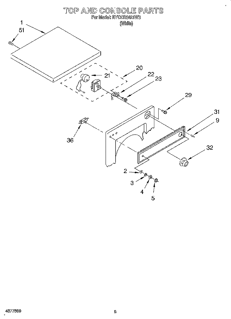 SECTION Diagram and Parts List for BYCCD3421W3  Whirlpool Dryer