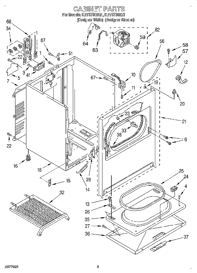 SECTION Diagram and Parts List for KEYS700EQ1  KitchenAid Dryer