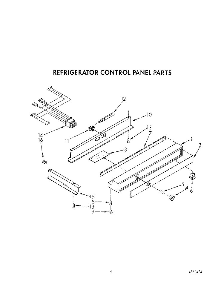 REFRIGERATOR CONTROL PANEL Diagram and Parts List for KSSS36DAW01  KitchenAid Refrigerator