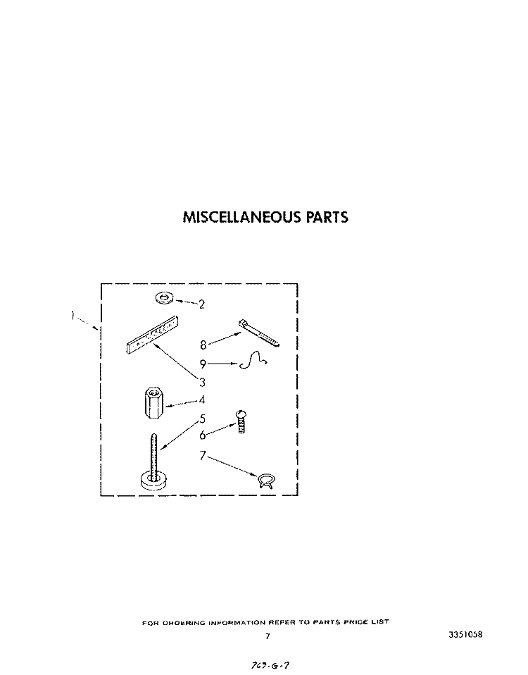 MISCELLANEOUS Diagram and Parts List for LA5380XTG0  Whirlpool Washer