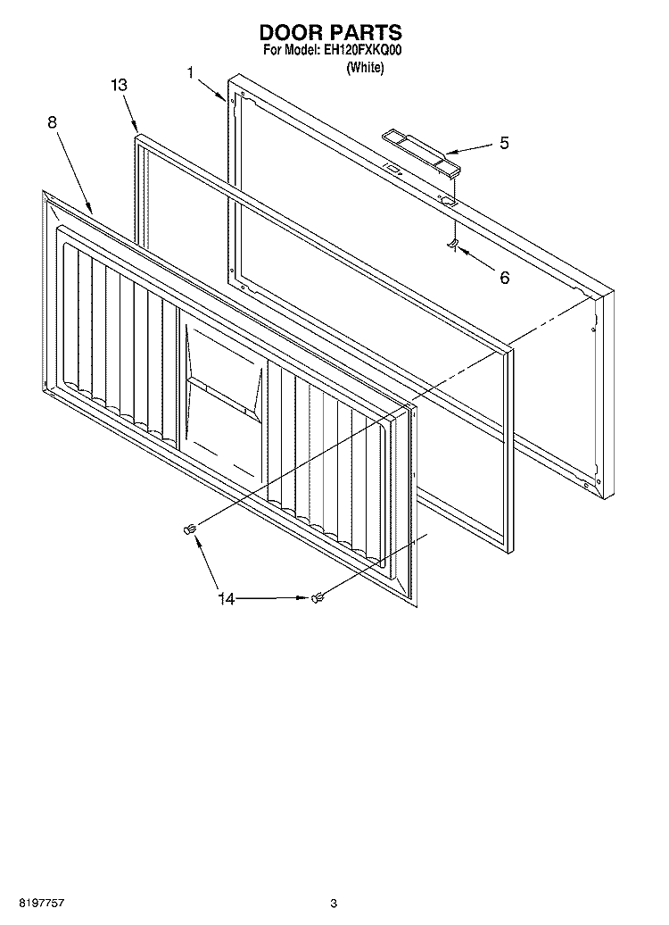 SECTION Diagram and Parts List for EH120FXKQ00  Whirlpool Freezer